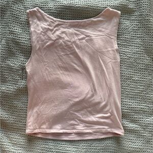 ✨5 for $25✨ Pink Rose Sleeveless Boatneck Tank Top - Pale Pink